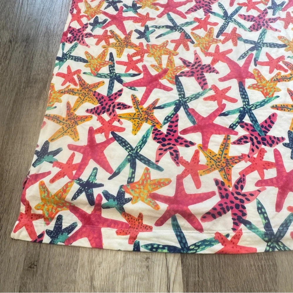 Soma Cool Nights Modern Nightshirt Womens Large Colorful Starfish Loungewear - Picture 3 of 9